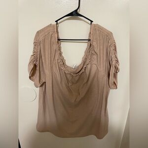 ✨Catos Tan Off The Shoulder Short Sleeve Top Size 18/20